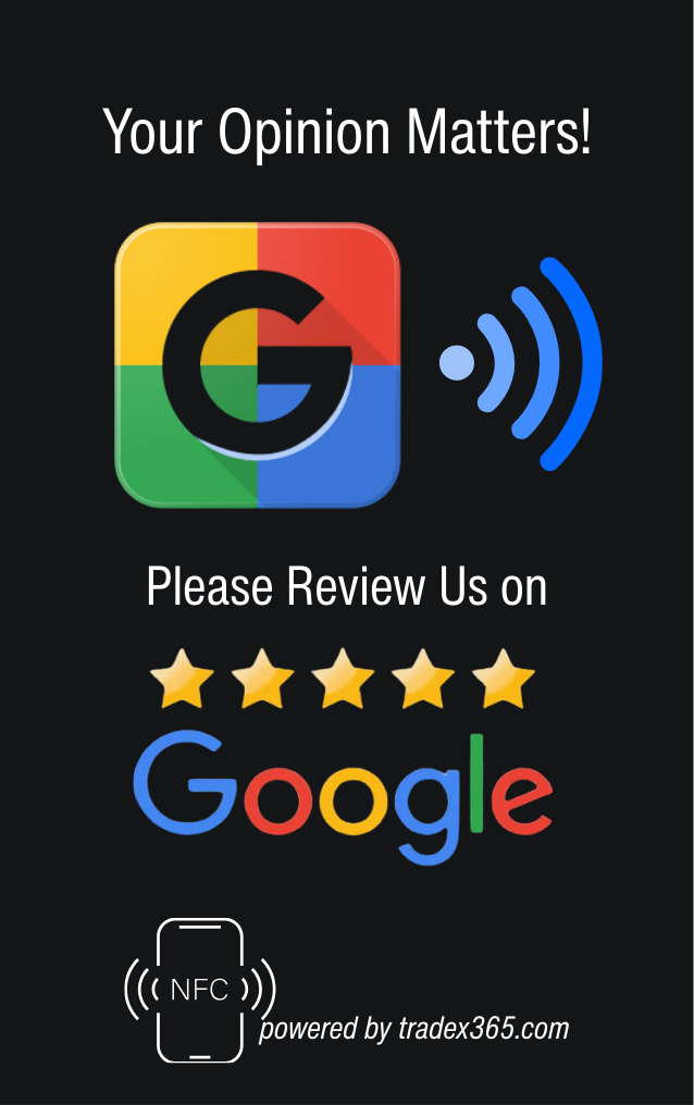TradeX365 Google Review Card Black